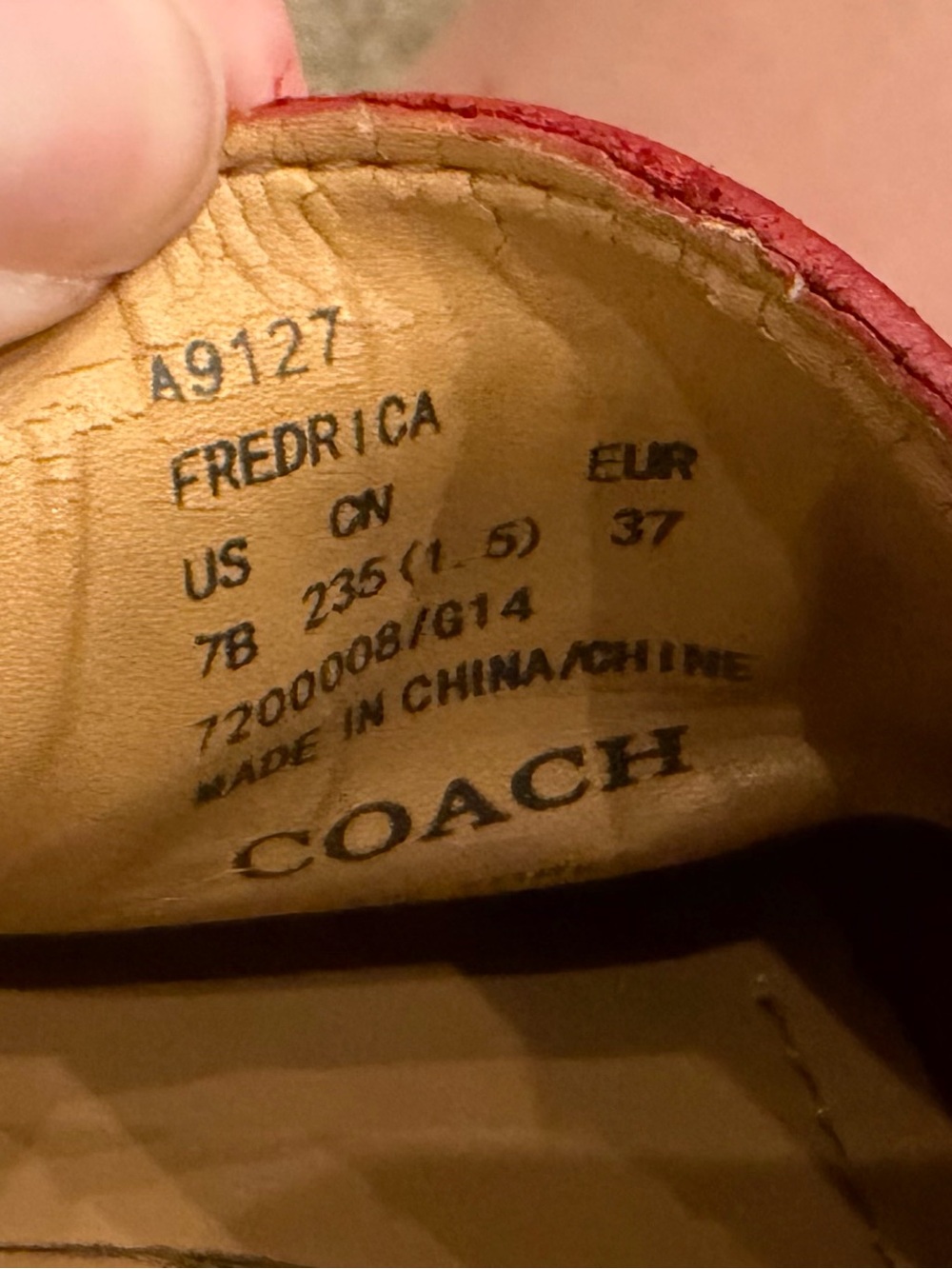 Coach Fredrica red nubuck suede driving loafers for Women - Picture 8 of 9
